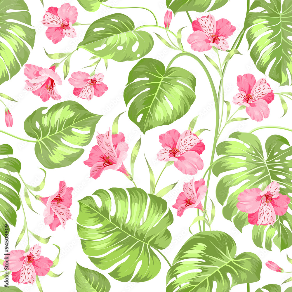 Alstroemeria on seamless background. Alstroemeria on seamless background.