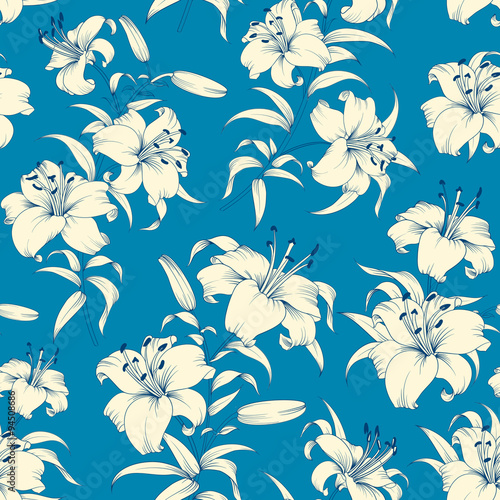 Pattern of lily flowers.