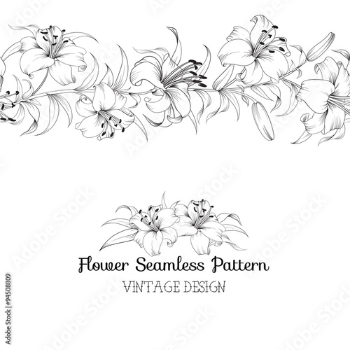 Group of lily flowers.
