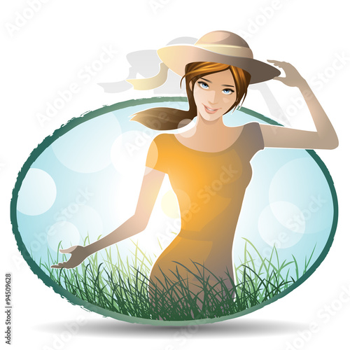 relaxing in nature / young attractive woman in nature