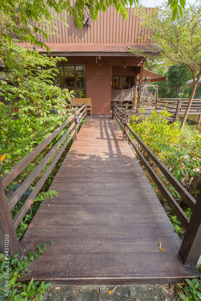 Bridge in the garden of home