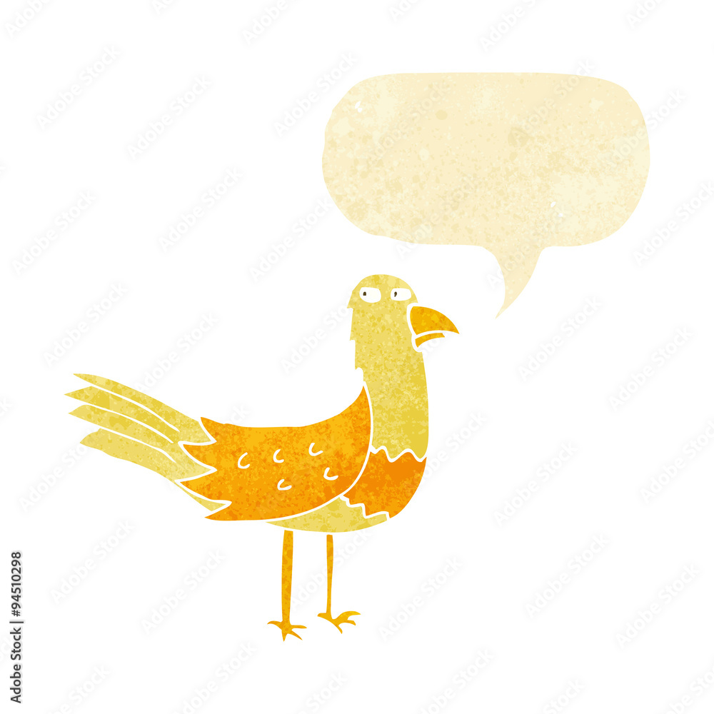 cartoon bird with thought bubble cartoon bird with thought bubble