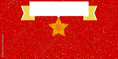 Illustrazione rossa nataliza  con stella gialla photo