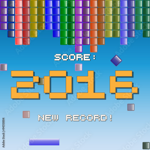 Happy new year 2016, cubic label design