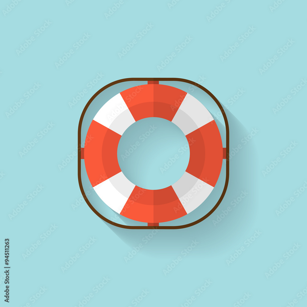 Lifebuoy flat web icon. Lifebuoy flat web icon.