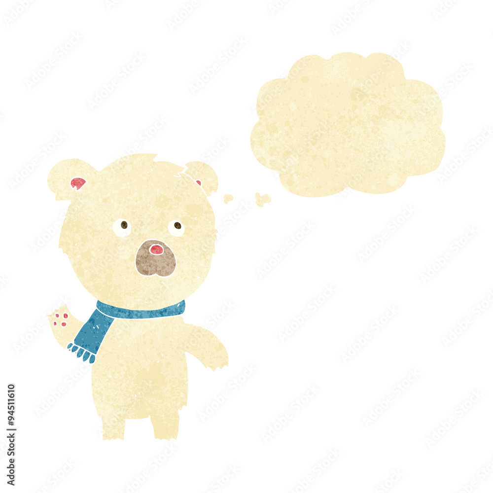 cartoon cute polar bear with thought bubble cartoon cute polar bear with thought bubble