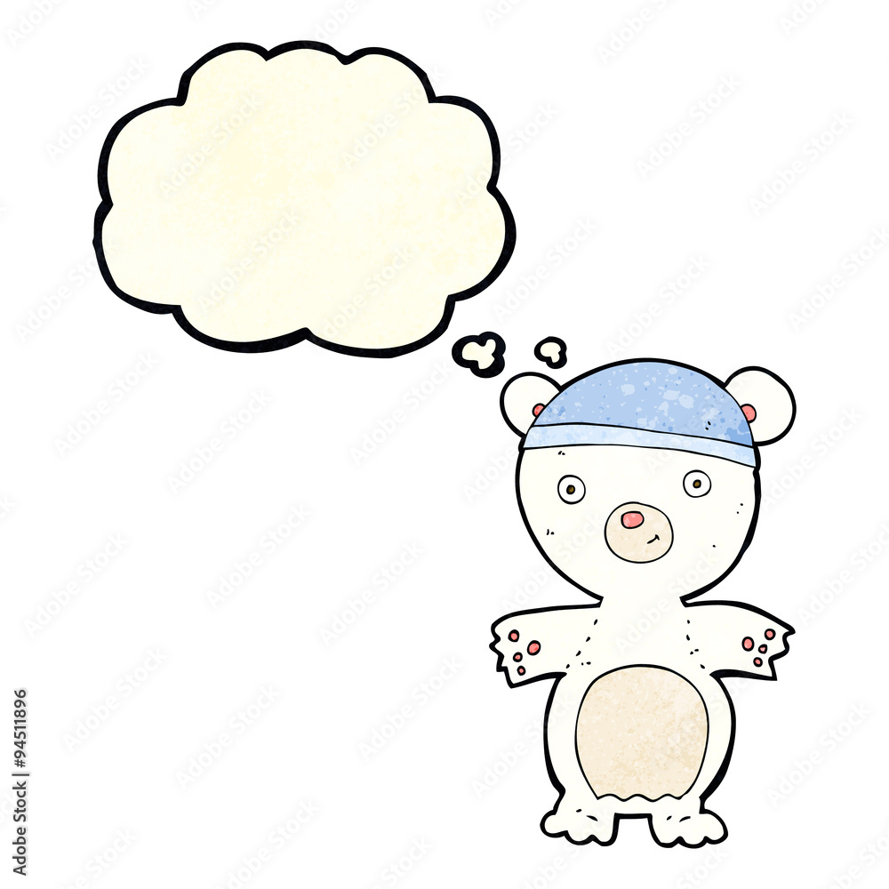 cartoon cute polar bear with thought bubble cartoon cute polar bear with thought bubble