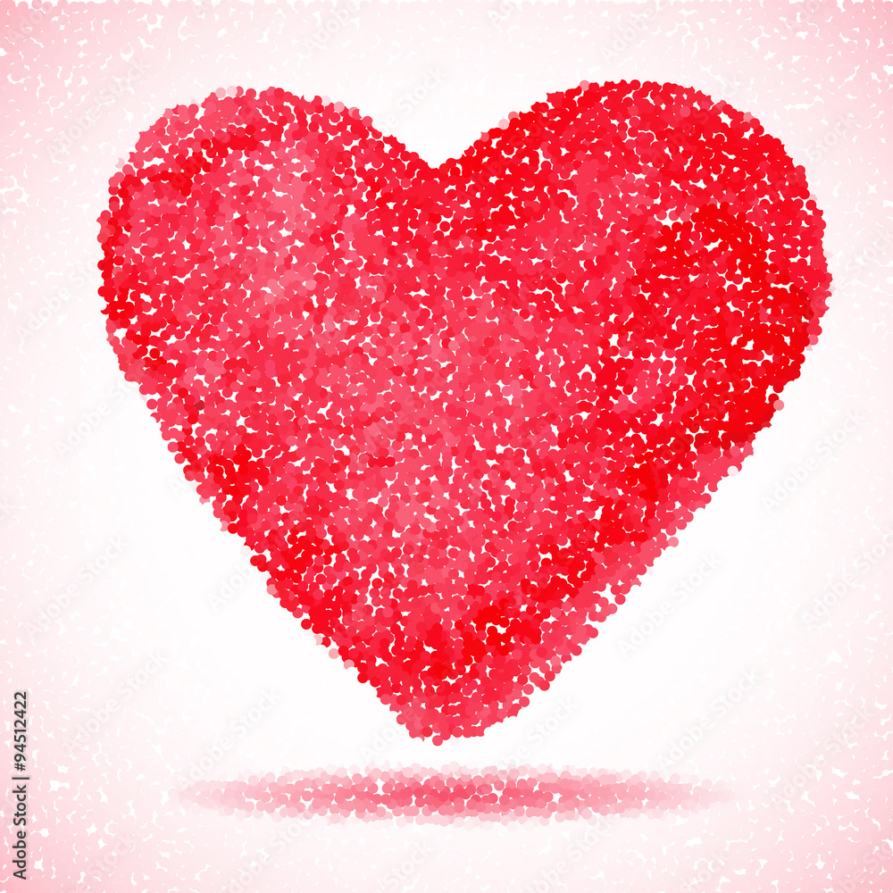 Red heart. Engraving illustration. Red heart. Engraving illustration.