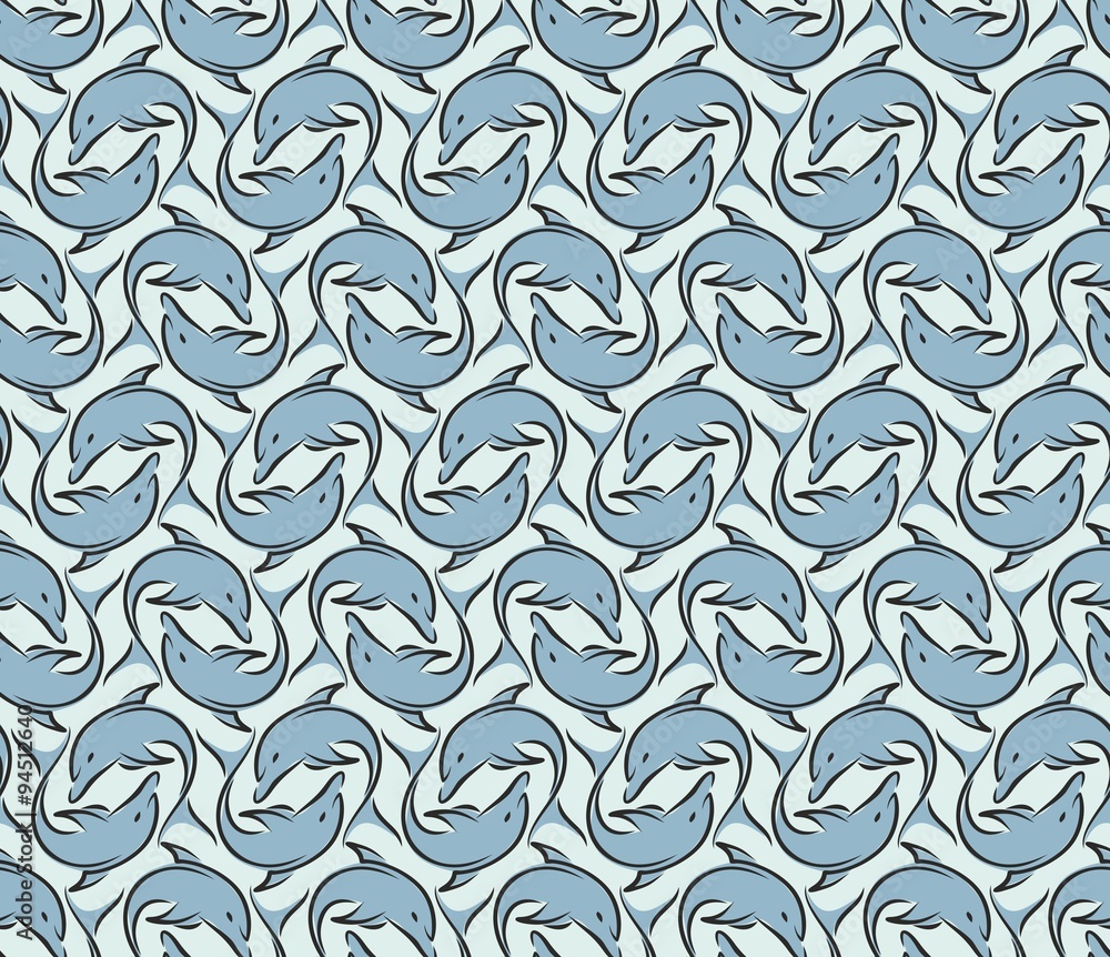 Seamless background with dolphins. Seamless background with dolphins.