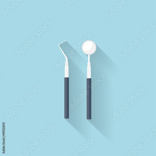 Flat web internet icon. Dental tools.