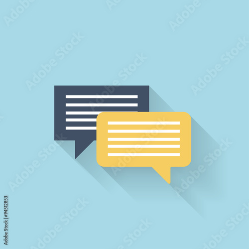 Flat talking icon for web. Speech bubbles