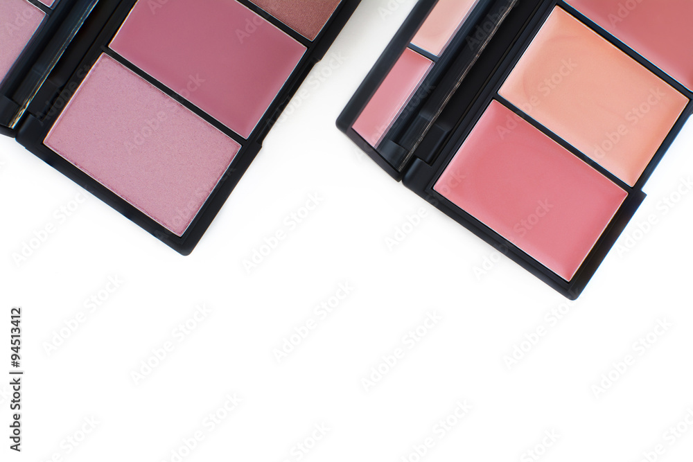 pink and orange tone creamy makeup blusher on white background pink and orange tone creamy makeup blusher on white background