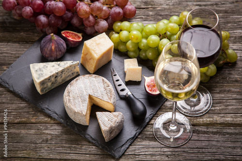 Canvas Print Wine and cheese