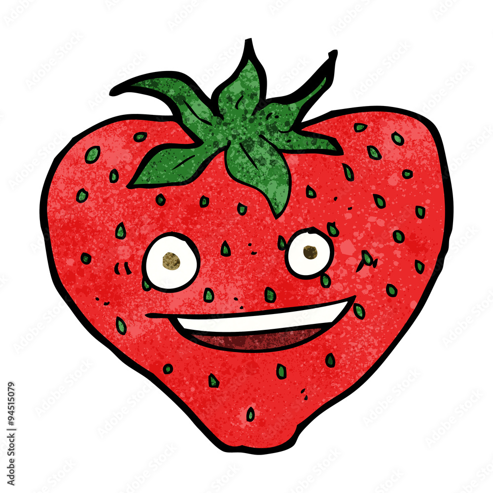Obraz premium cartoon strawberry