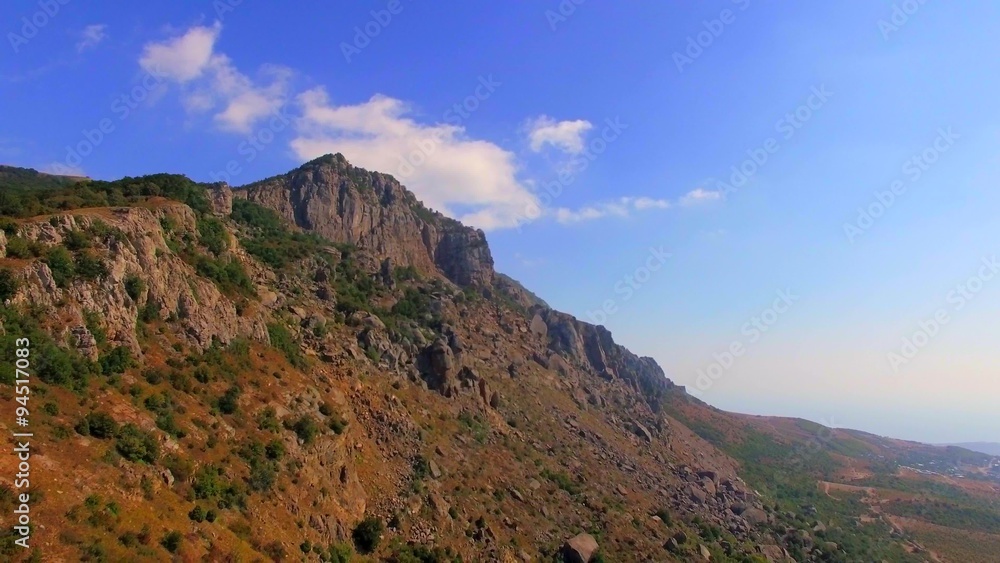 Famous Mountain Demerdzhi At Sunny Day in Crimea