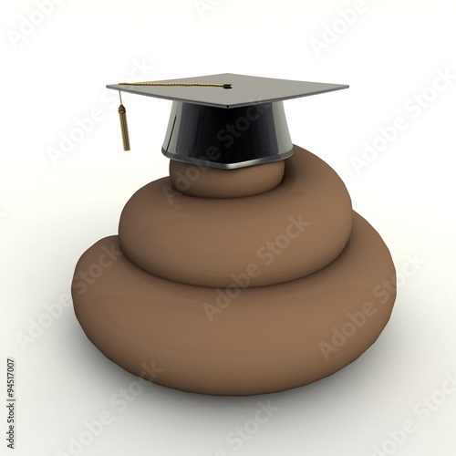 Poop with graduation hat photo