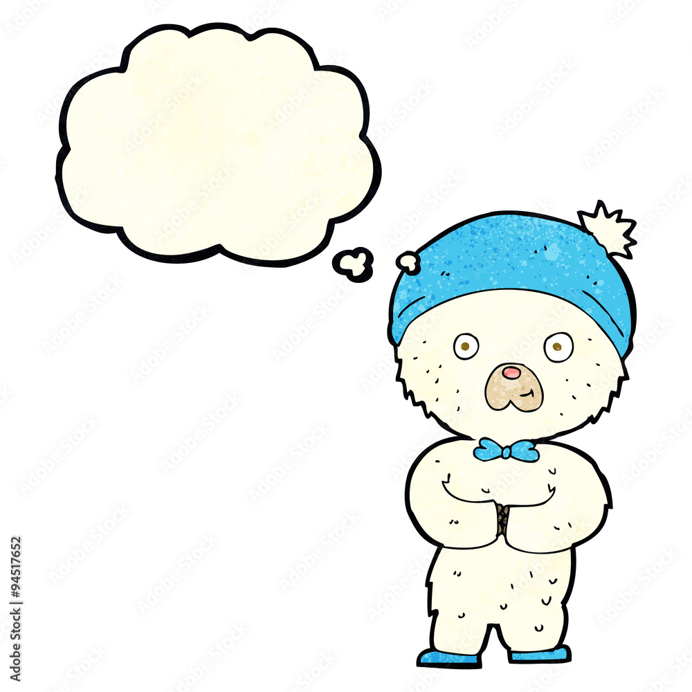 cartoon little polar bear with thought bubble cartoon little polar bear with thought bubble