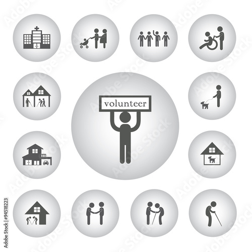 volunteer for non profit social service icon