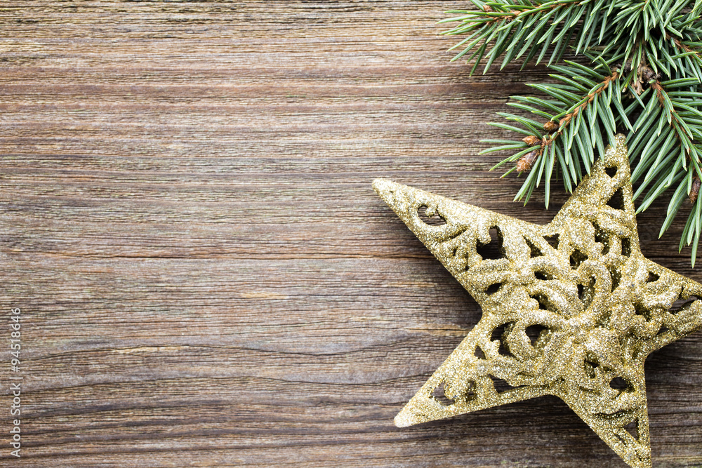 Wood texture with ornament and firtree. Wood texture with ornament and firtree.