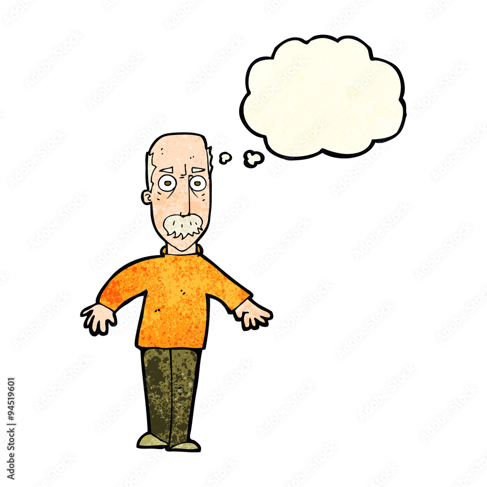cartoon annoyed old man with thought bubble cartoon annoyed old man with thought bubble