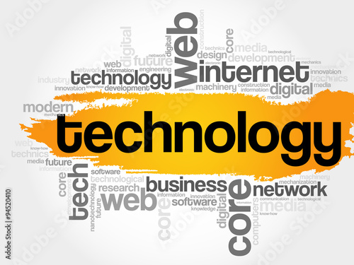 Technology word cloud, business concept