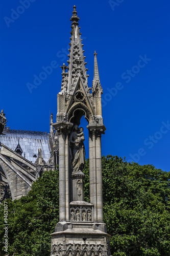 Fountain of Virgin (1845), Cathedral Notre Dame de Paris. France