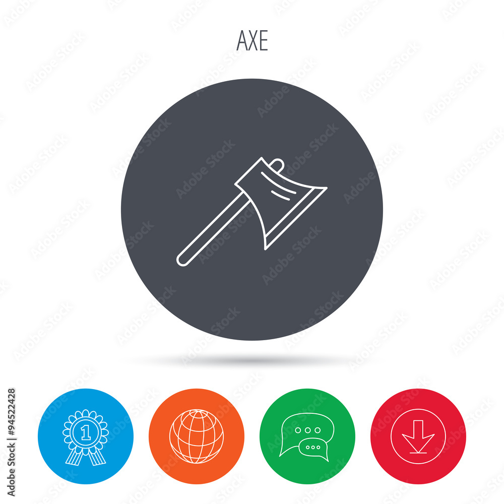 Axe icon. Worker equipment sign. Axe icon. Worker equipment sign.
