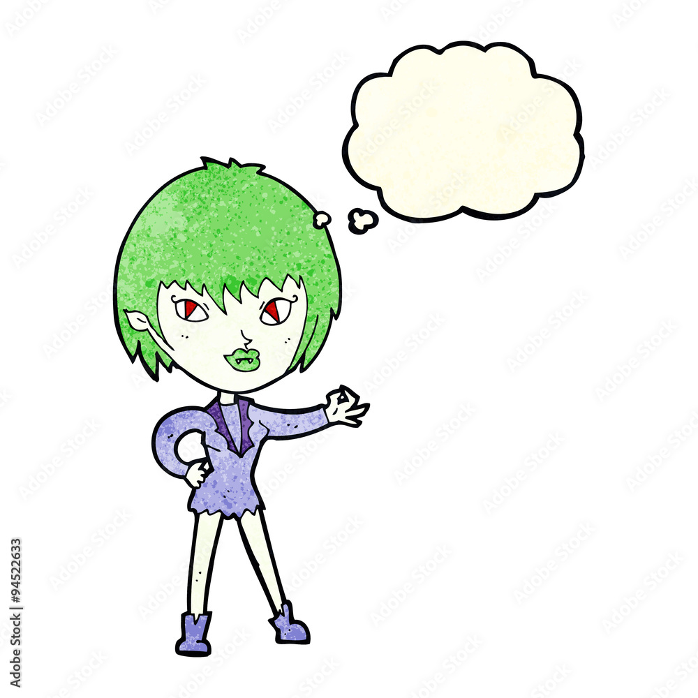cartoon vampire girl with thought bubble cartoon vampire girl with thought bubble