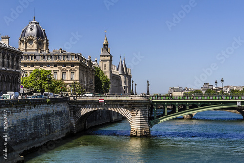 View of the embankment of river Seine. Paris, France.