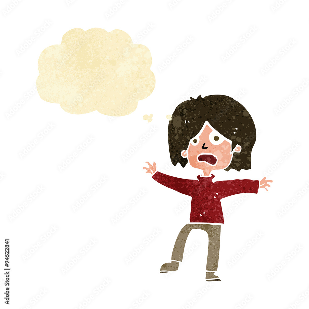 cartoon unhappy person with thought bubble cartoon unhappy person with thought bubble