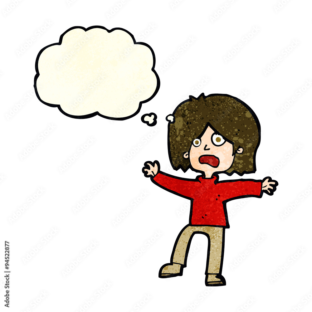 cartoon unhappy person with thought bubble cartoon unhappy person with thought bubble