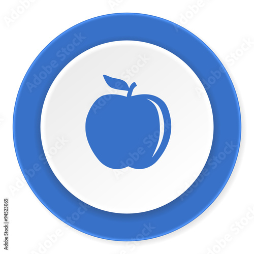 apple blue circle 3d modern design flat icon on white background