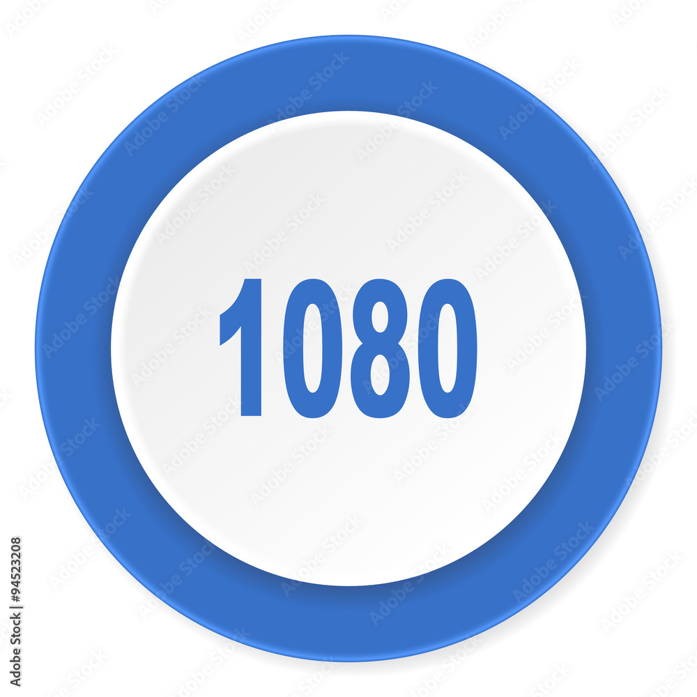 1080 blue circle 3d modern design flat icon on white background 1080 blue circle 3d modern design flat icon on white background
