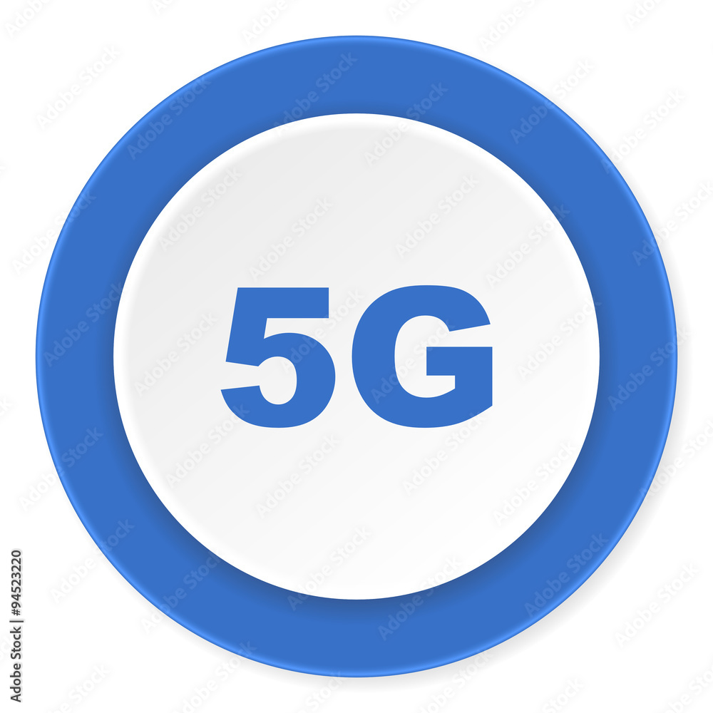 5g blue circle 3d modern design flat icon on white background 5g blue circle 3d modern design flat icon on white background