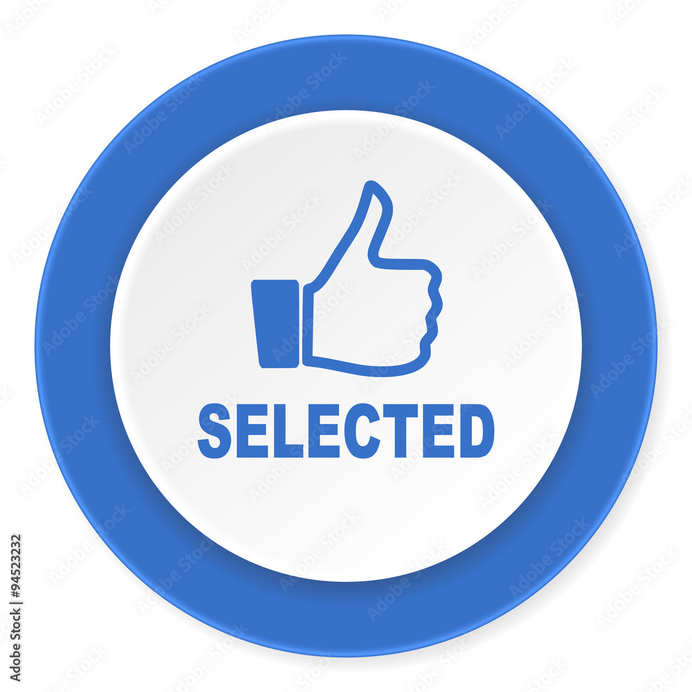 selected blue circle 3d modern design flat icon on white background selected blue circle 3d modern design flat icon on white background