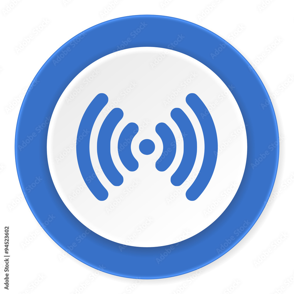 wifi blue circle 3d modern design flat icon on white background wifi blue circle 3d modern design flat icon on white background