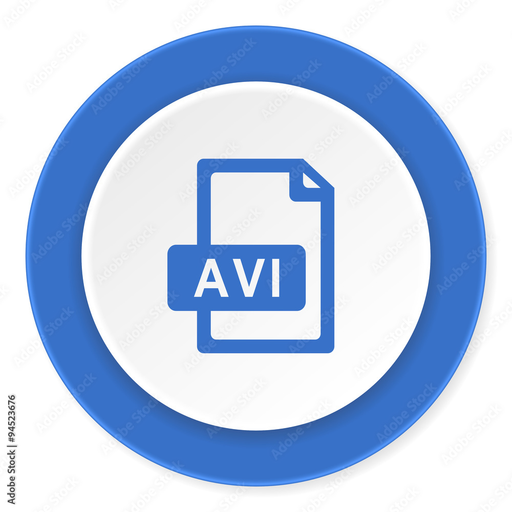 avi file blue circle 3d modern design flat icon on white background avi file blue circle 3d modern design flat icon on white background