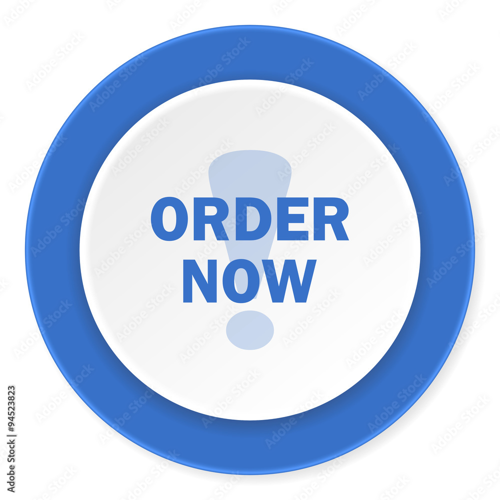 order now blue circle 3d modern design flat icon on white background order now blue circle 3d modern design flat icon on white background