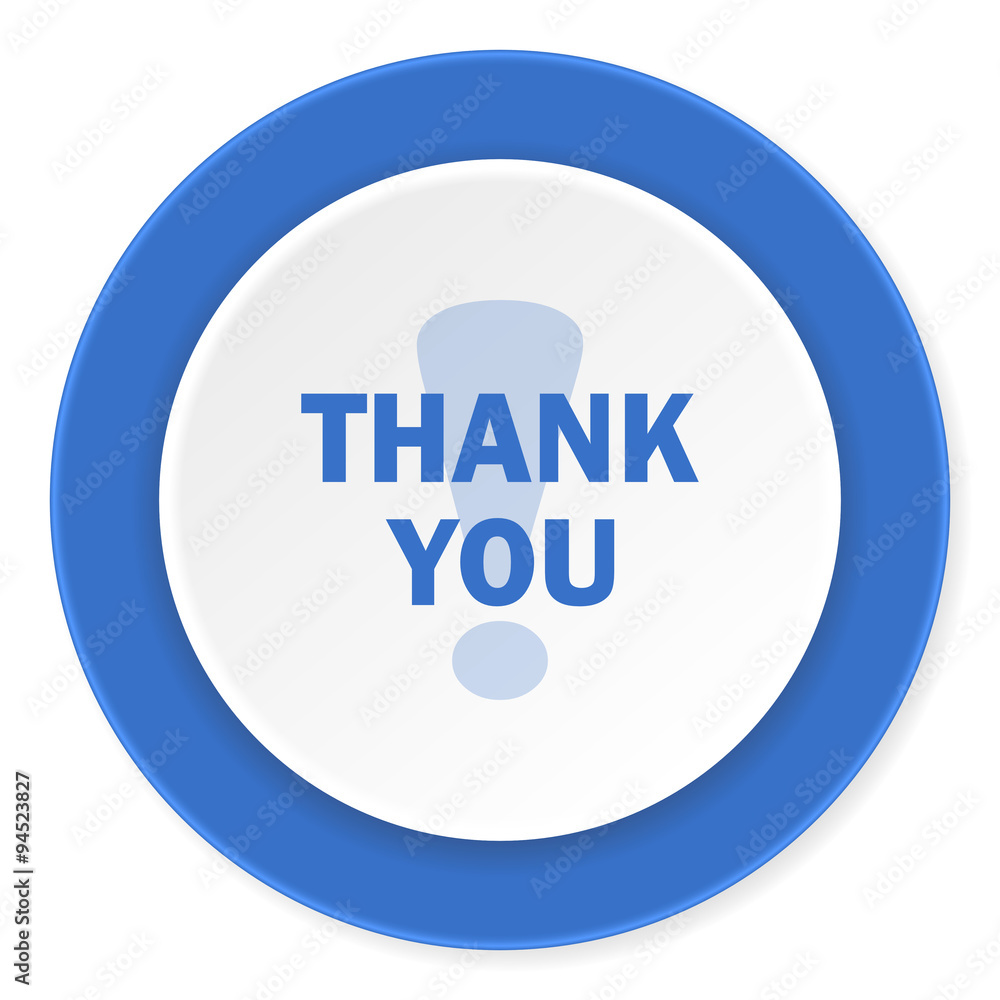 thank you blue circle 3d modern design flat icon on white background thank you blue circle 3d modern design flat icon on white background