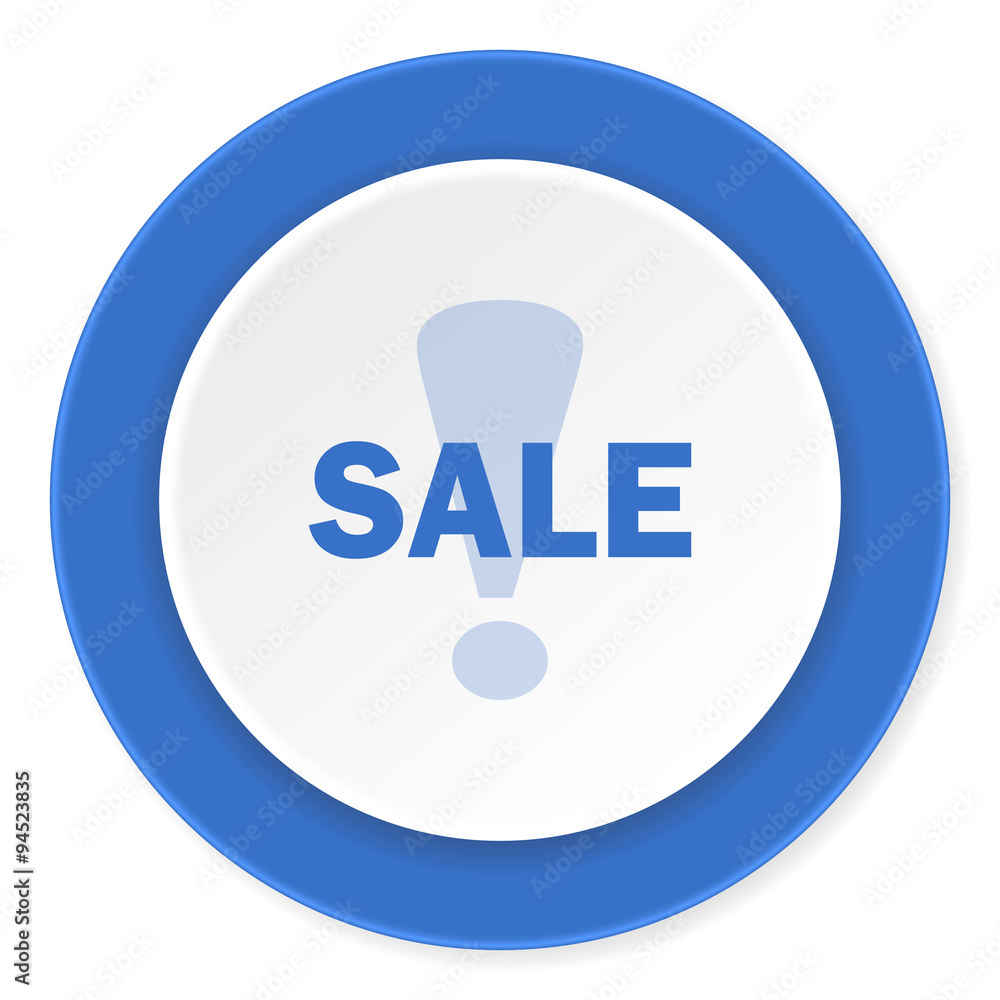 sale blue circle 3d modern design flat icon on white background sale blue circle 3d modern design flat icon on white background