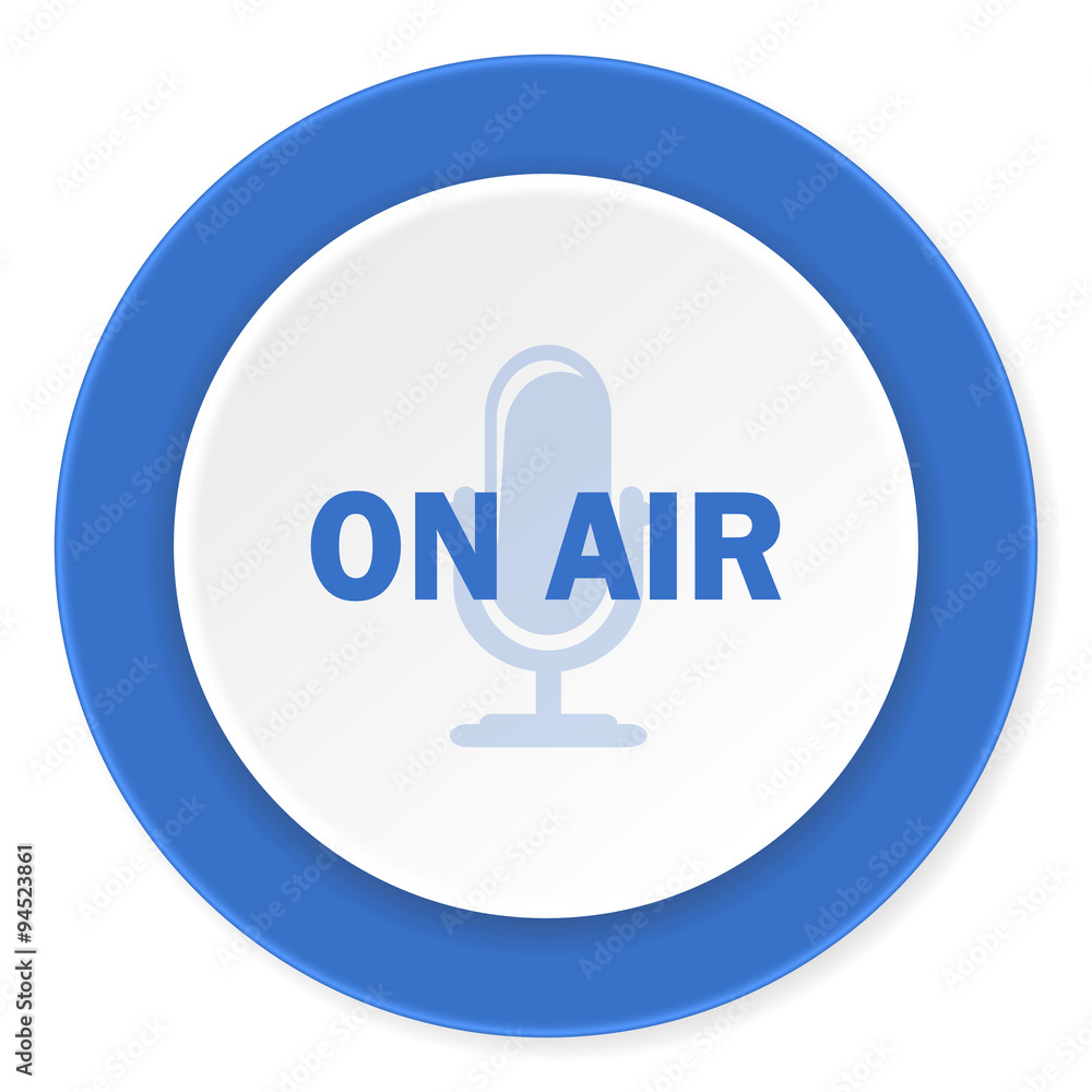 on air blue circle 3d modern design flat icon on white background on air blue circle 3d modern design flat icon on white background