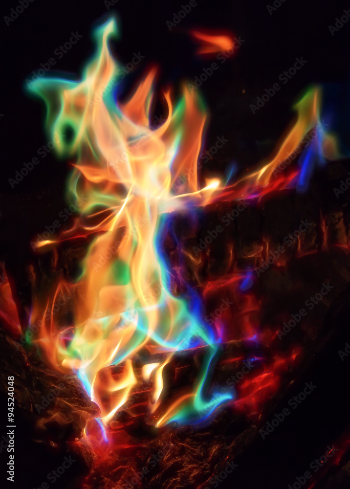 Campfire with Color Crystals Campfire with Color Crystals