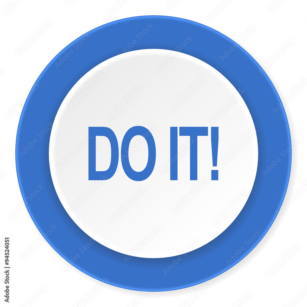 do it blue circle 3d modern design flat icon on white background do it blue circle 3d modern design flat icon on white background
