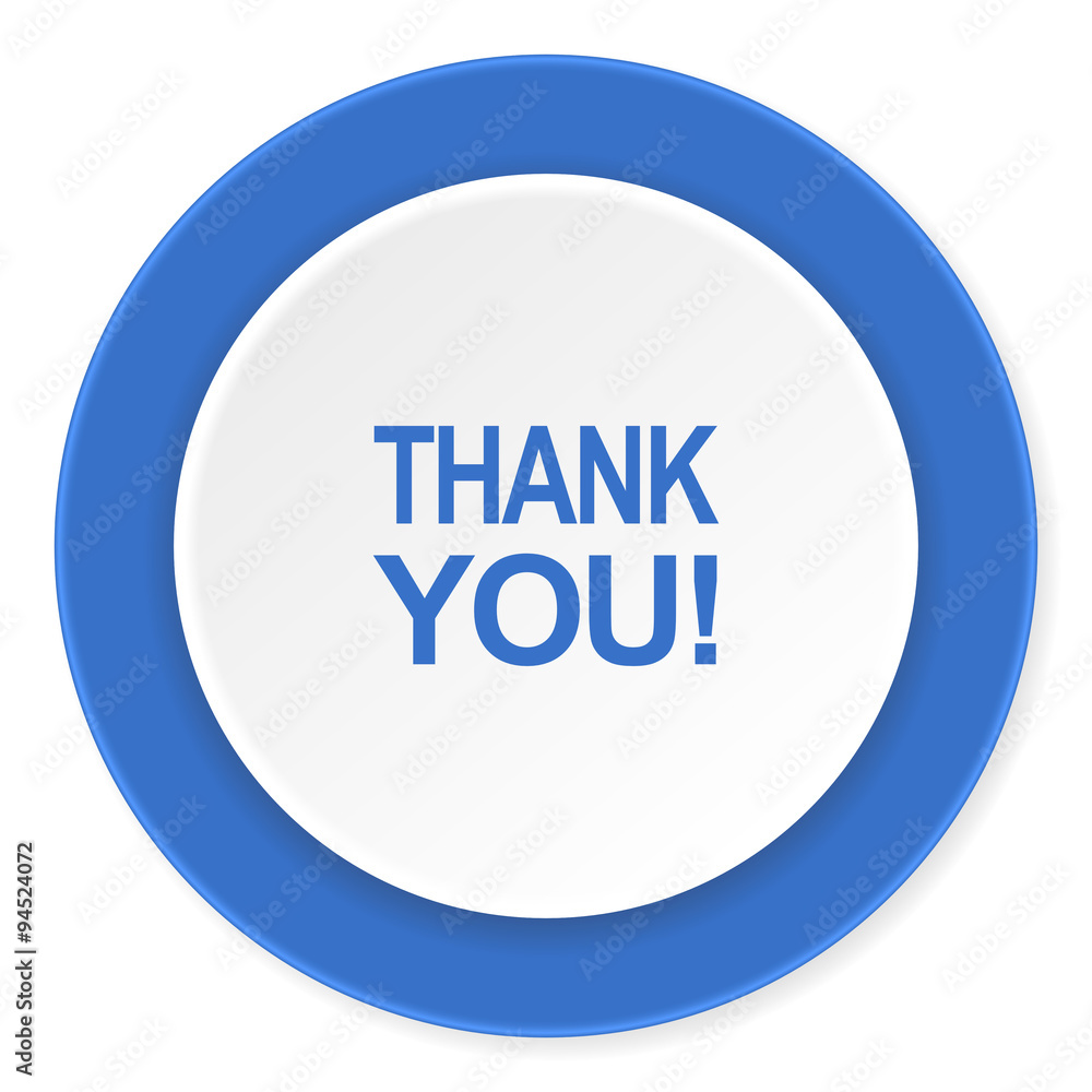 thank you blue circle 3d modern design flat icon on white background thank you blue circle 3d modern design flat icon on white background