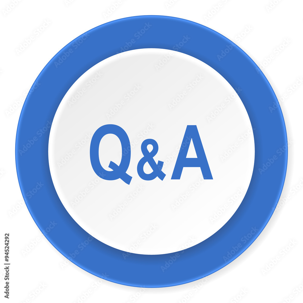 question answer blue circle 3d modern design flat icon on white background question answer blue circle 3d modern design flat icon on white background