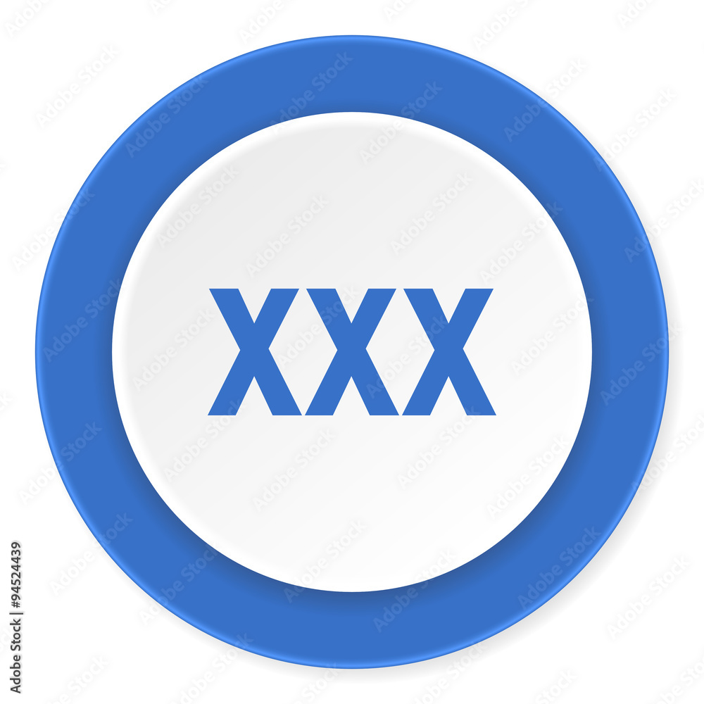 xxx blue circle 3d modern design flat icon on white background Stock  Illustration | Adobe Stock