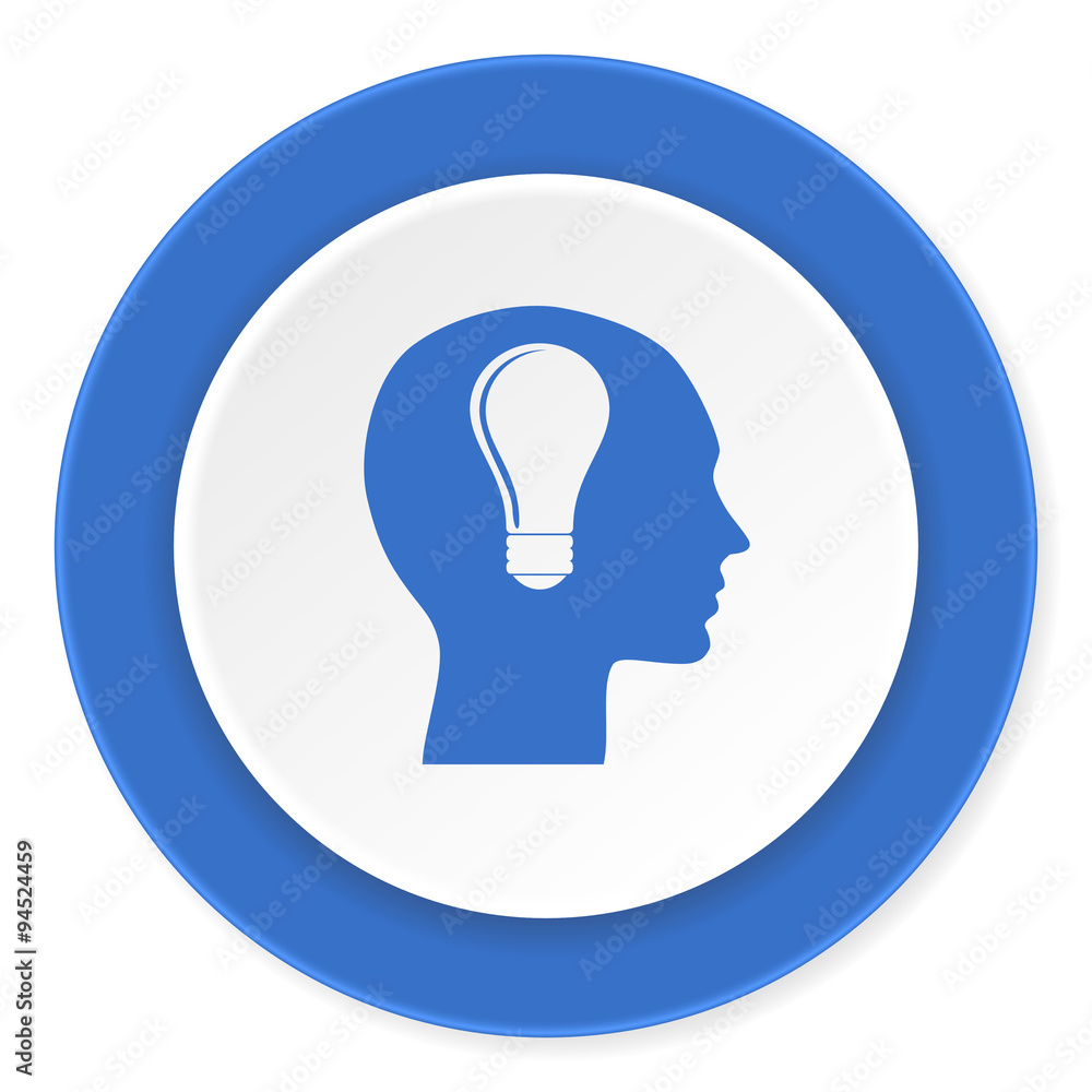head blue circle 3d modern design flat icon on white background head blue circle 3d modern design flat icon on white background