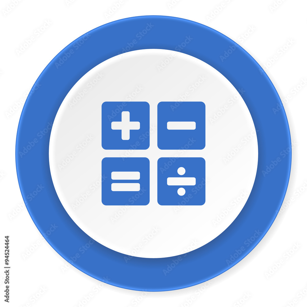 calculator blue circle 3d modern design flat icon on white background calculator blue circle 3d modern design flat icon on white background