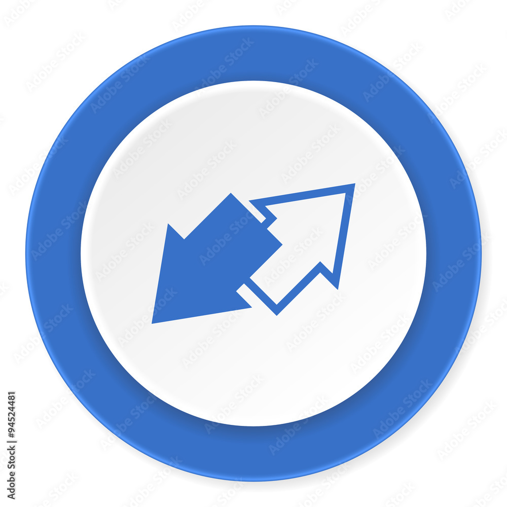 exchange blue circle 3d modern design flat icon on white background exchange blue circle 3d modern design flat icon on white background