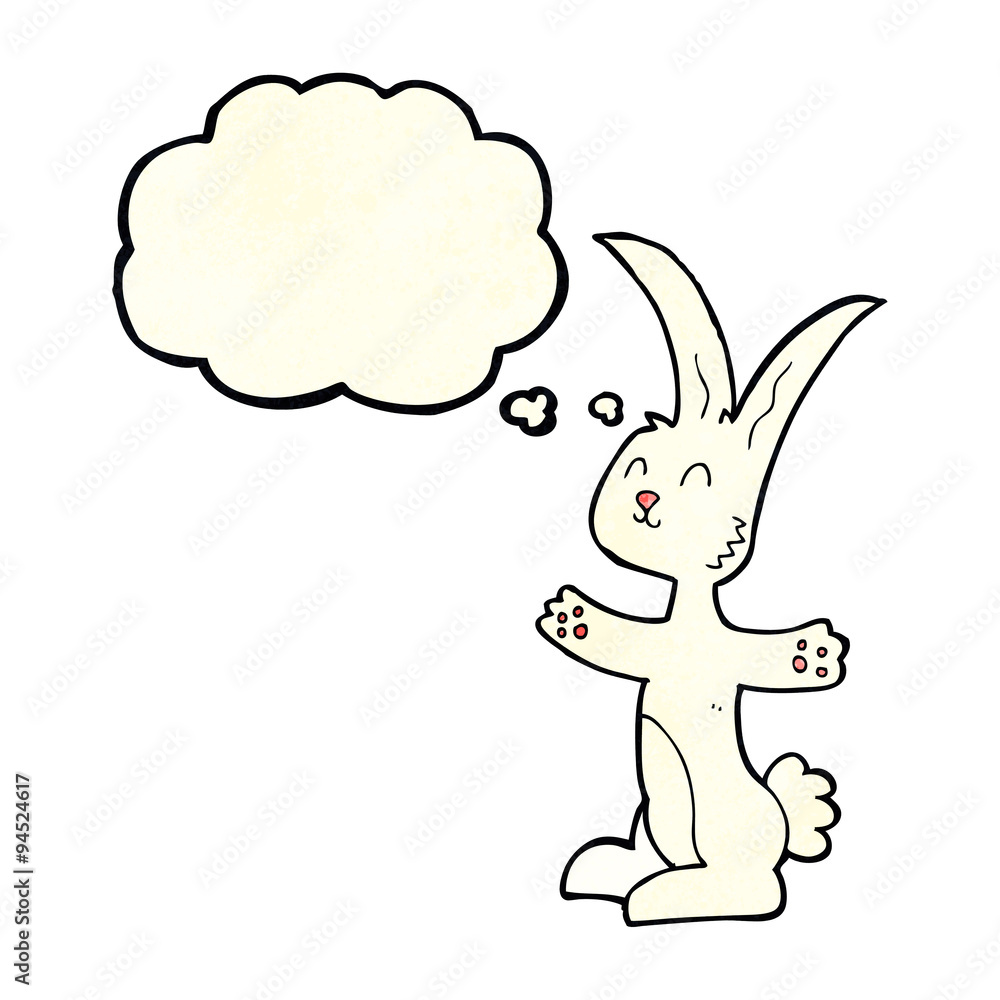 cartoon rabbit with thought bubble cartoon rabbit with thought bubble